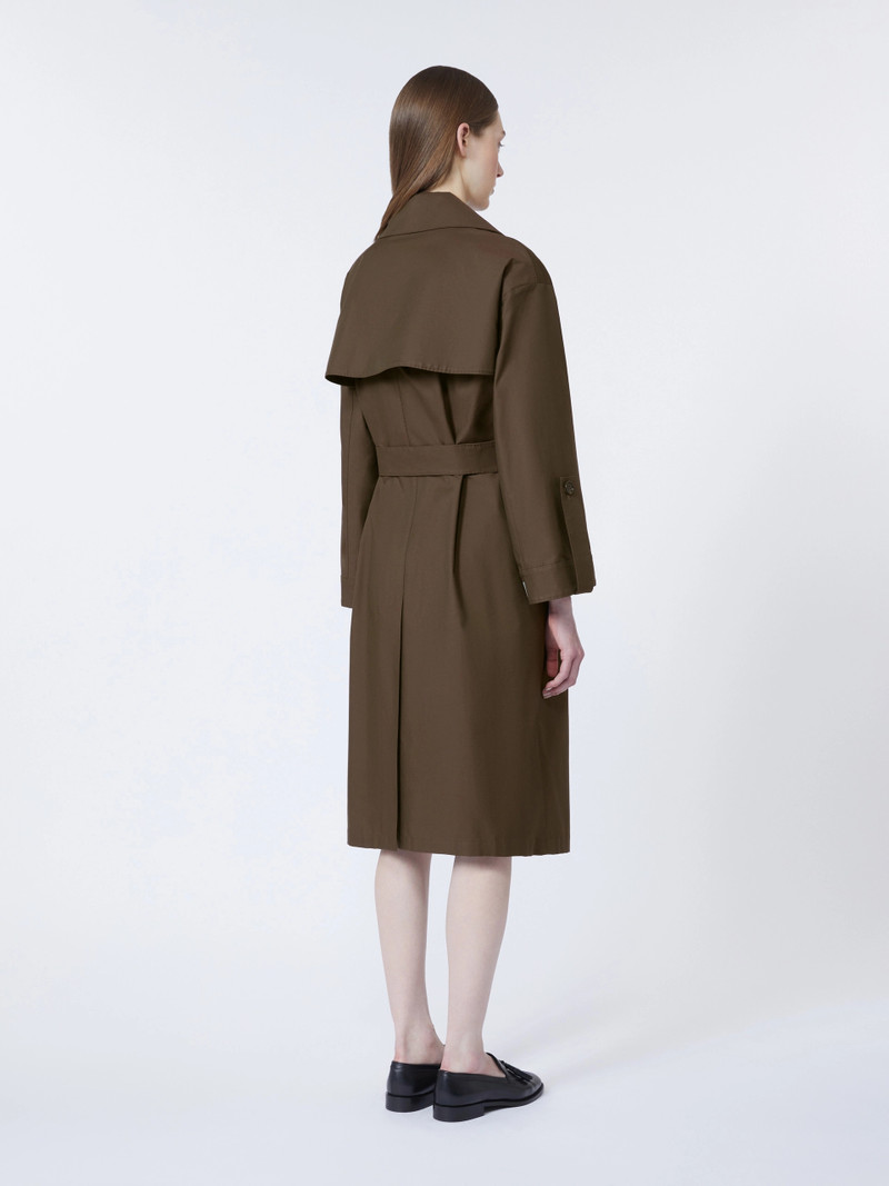 AMOUR Belted water-repellent twill trench coat - CHOCOLATE 4