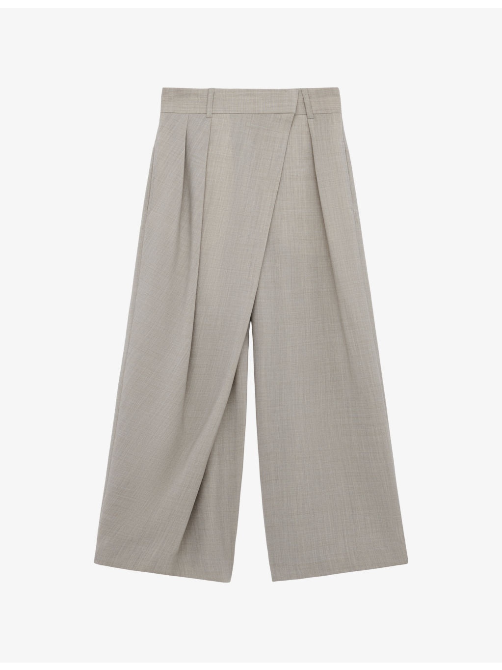 Wrap-Pleat Tailored Wool Trousers - 1