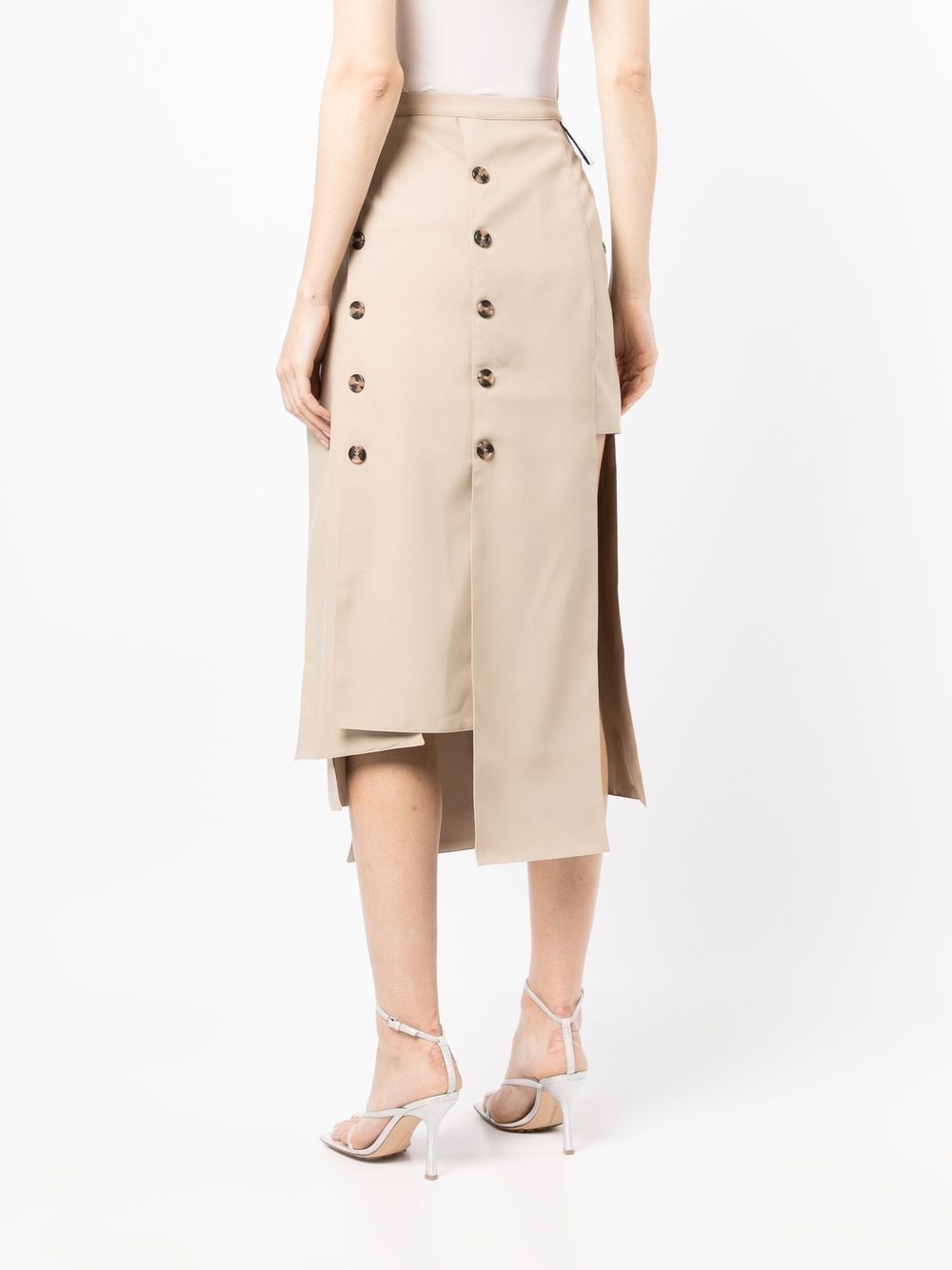 button detail panelled skirt - 4