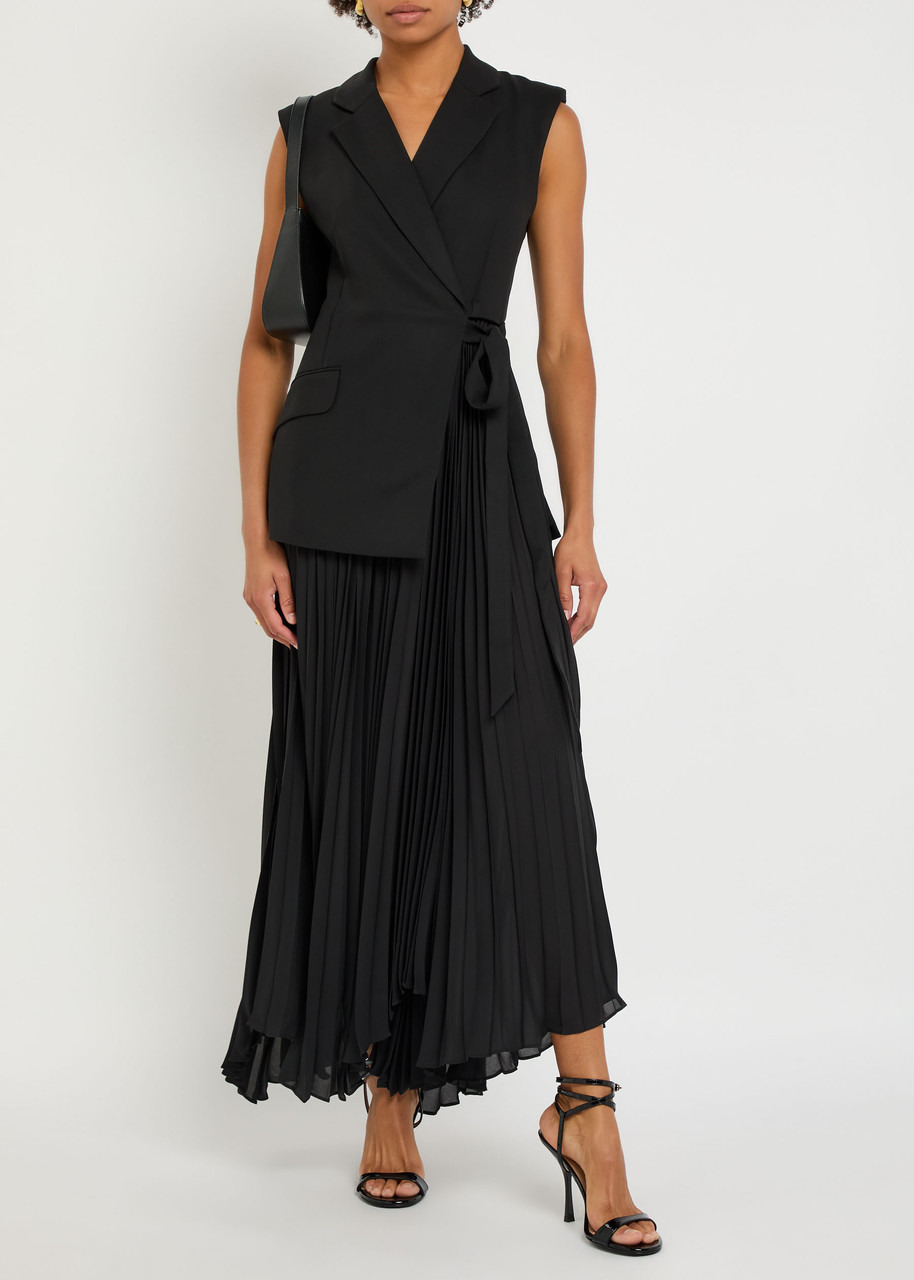 Simkhai Helena Layered Crepe and Chiffon Midi Wrap Dress - 3
