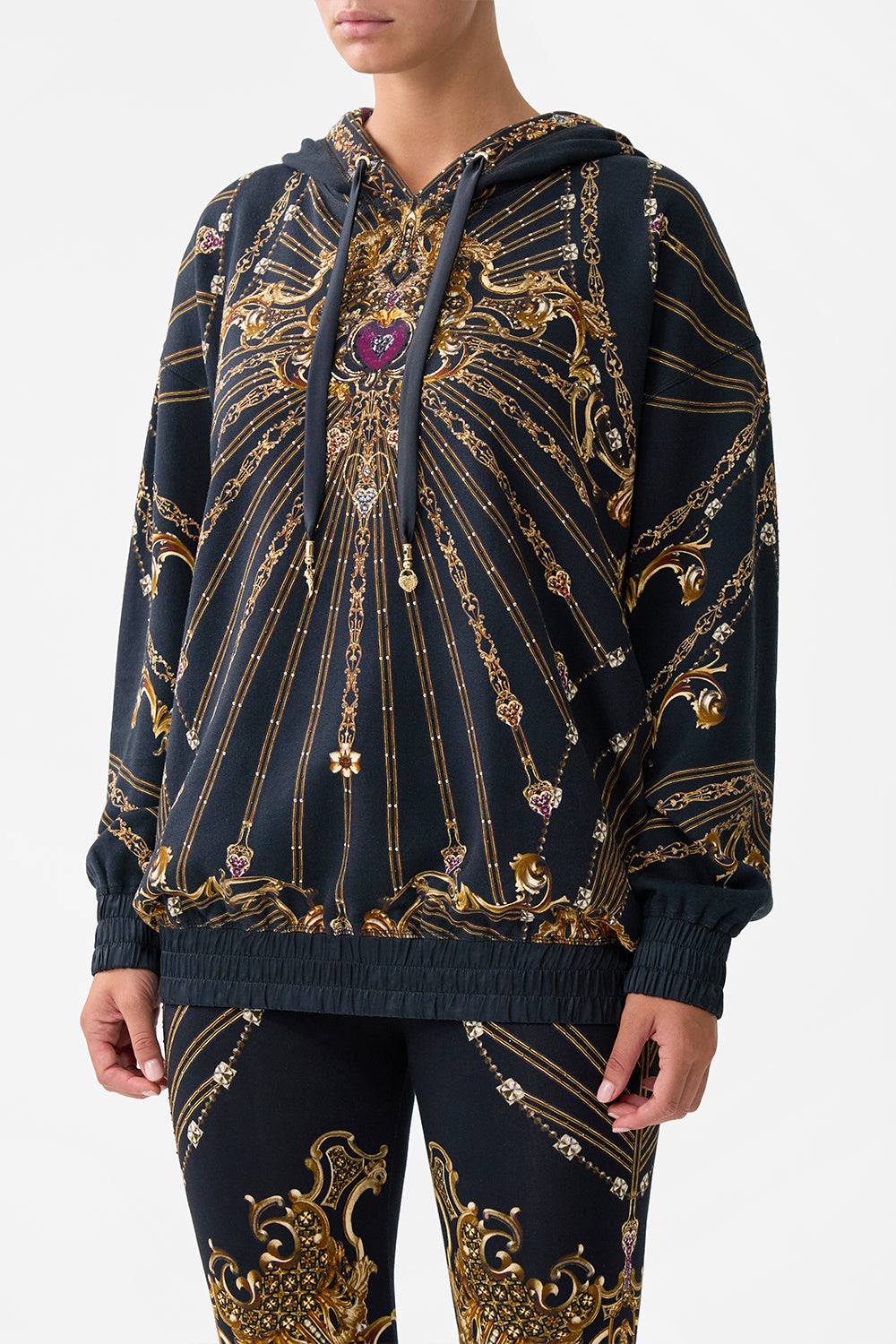SILK BAND OVERSIZED HOODIE WITH POCKETS - 5