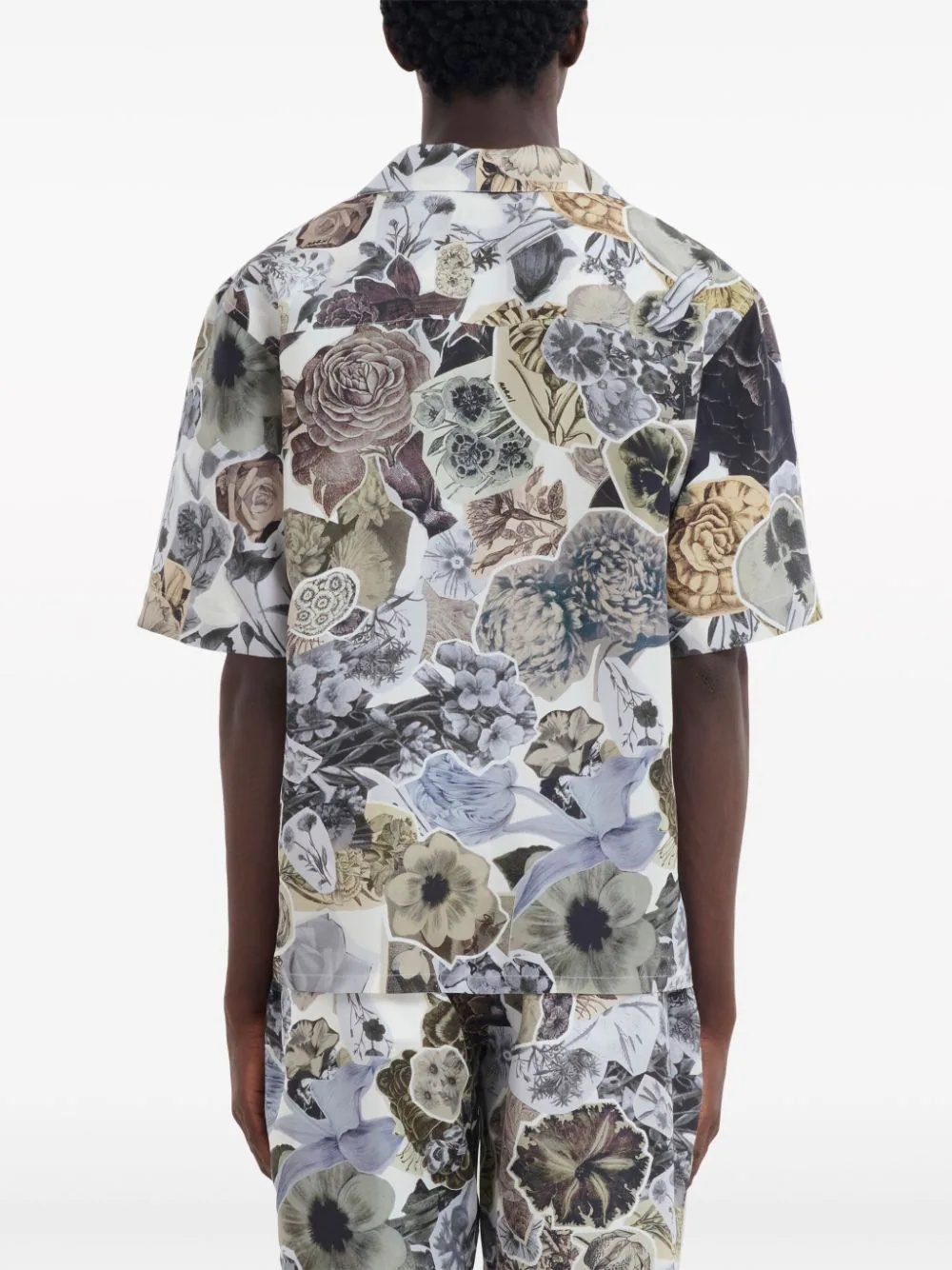 MARNI Men Floral Silk Short Sleeve Shirt - 2