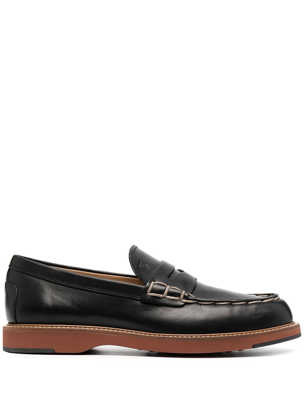 contrast stitching chunky sole loafers - 1