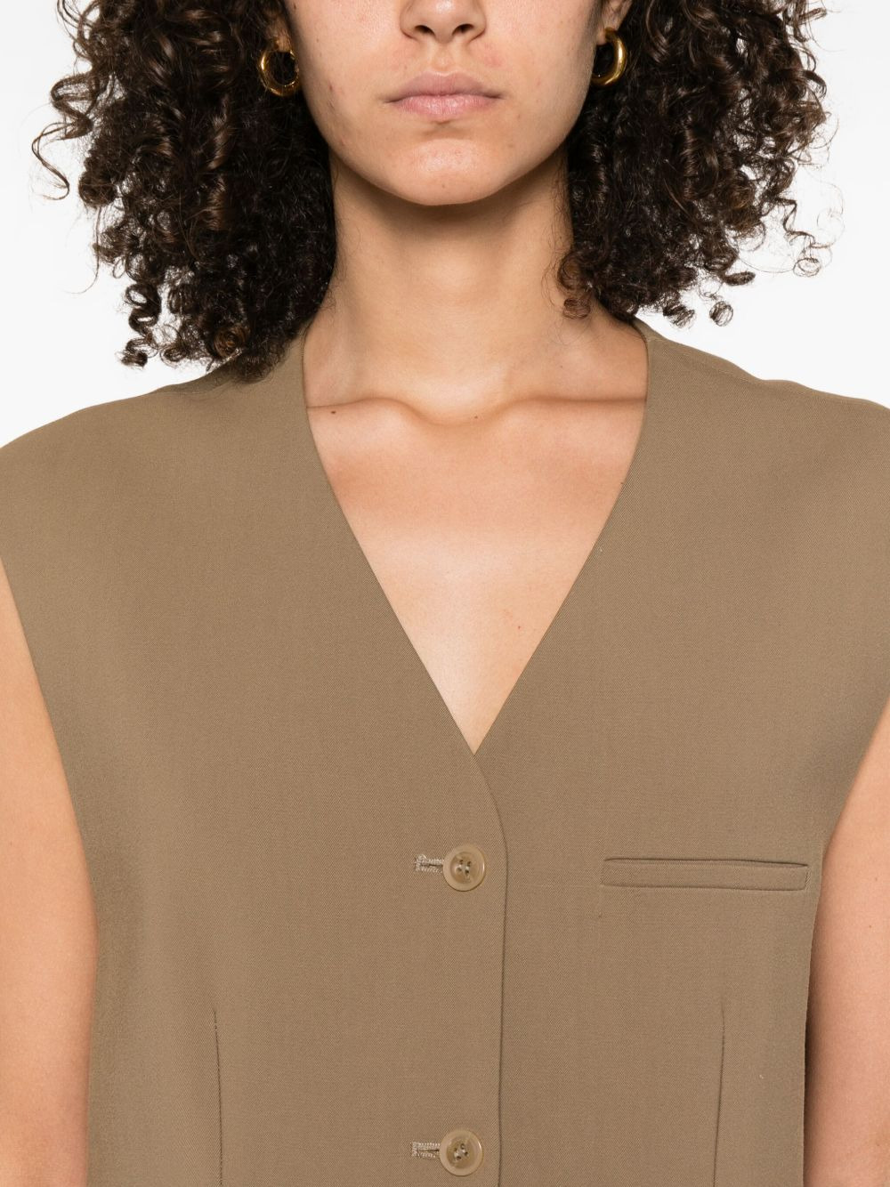 buttoned sleeveless vest - 5