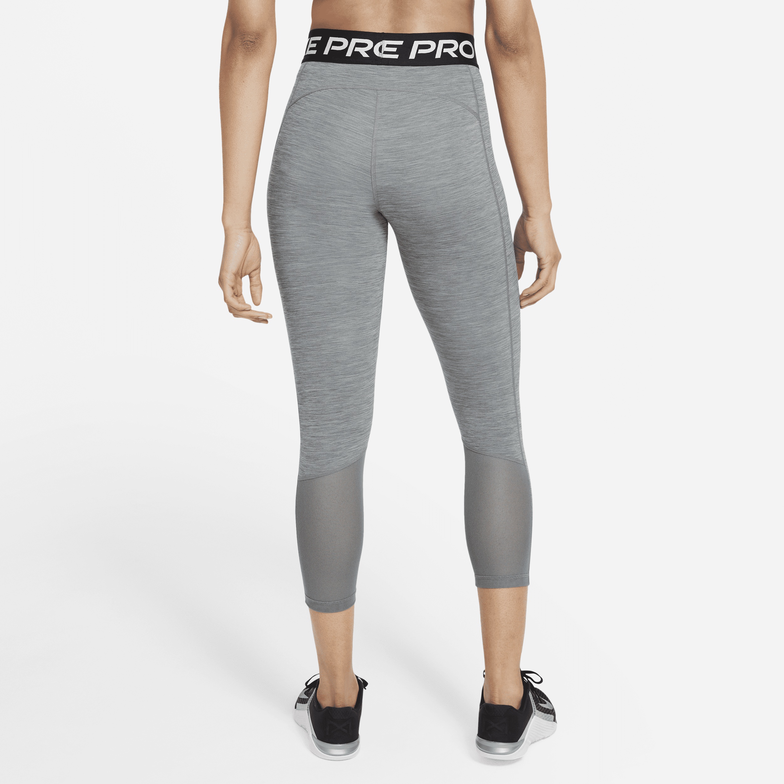 Women's Nike Pro Mid-Rise Crop Mesh Panel Leggings - 2