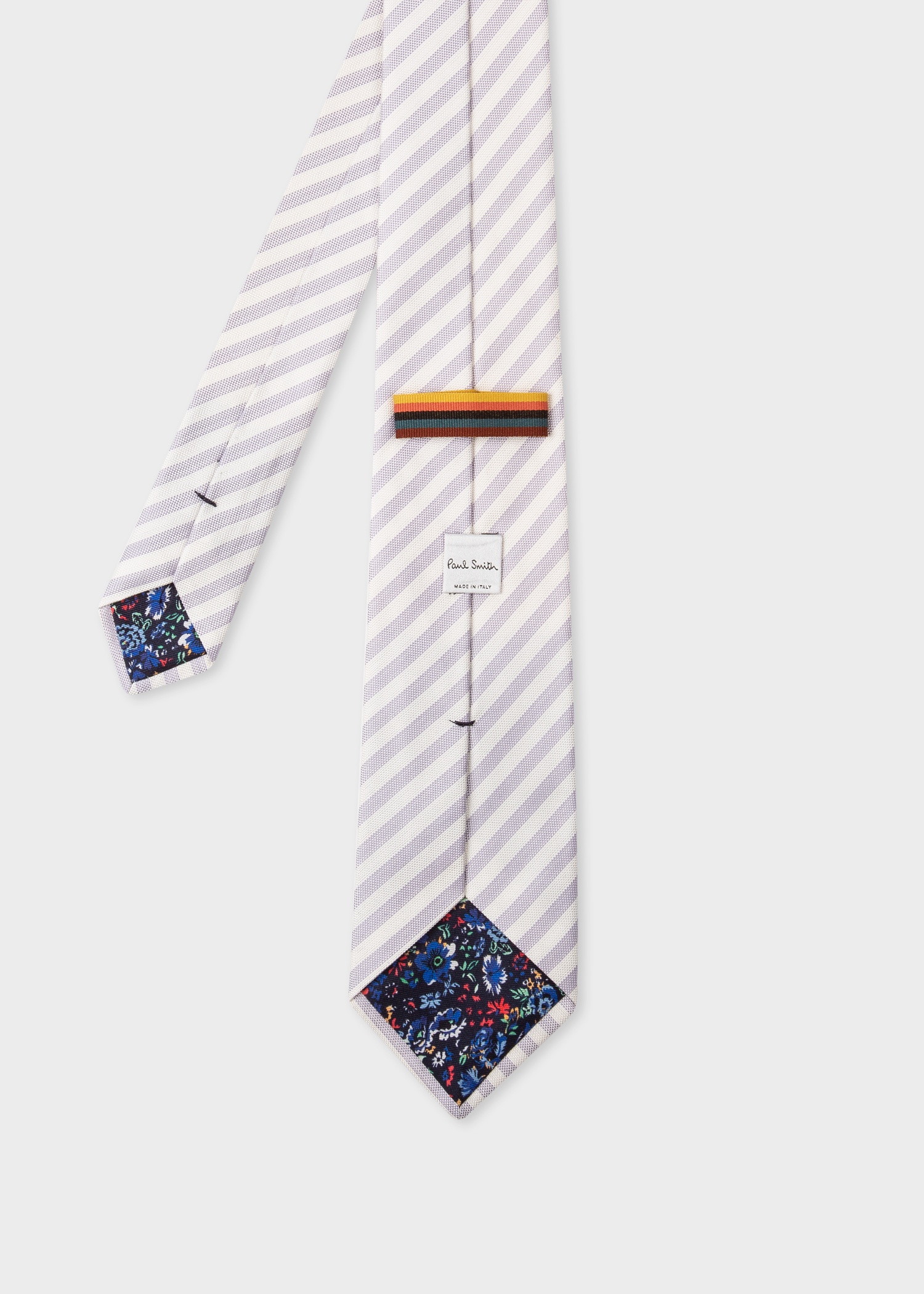Lilac Diagonal Stripe Narrow Tie - 2
