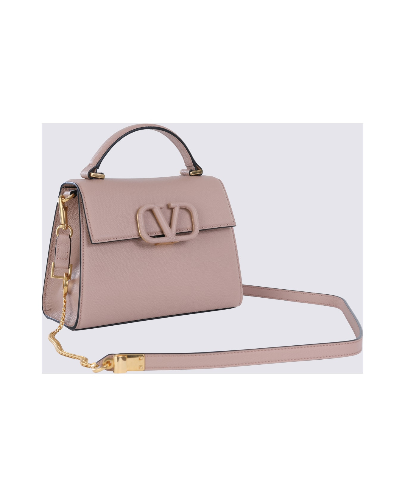 Light Pink Leather Top Handle Bag - 2