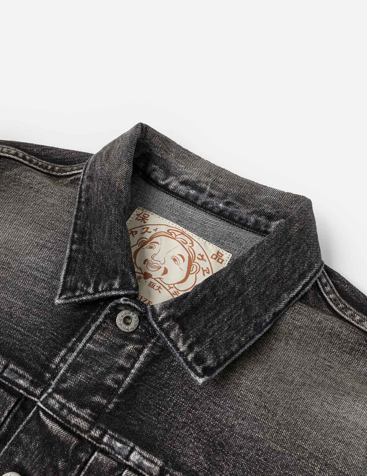 Seagull Print Regular Fit Denim Trucker Jacket - 6