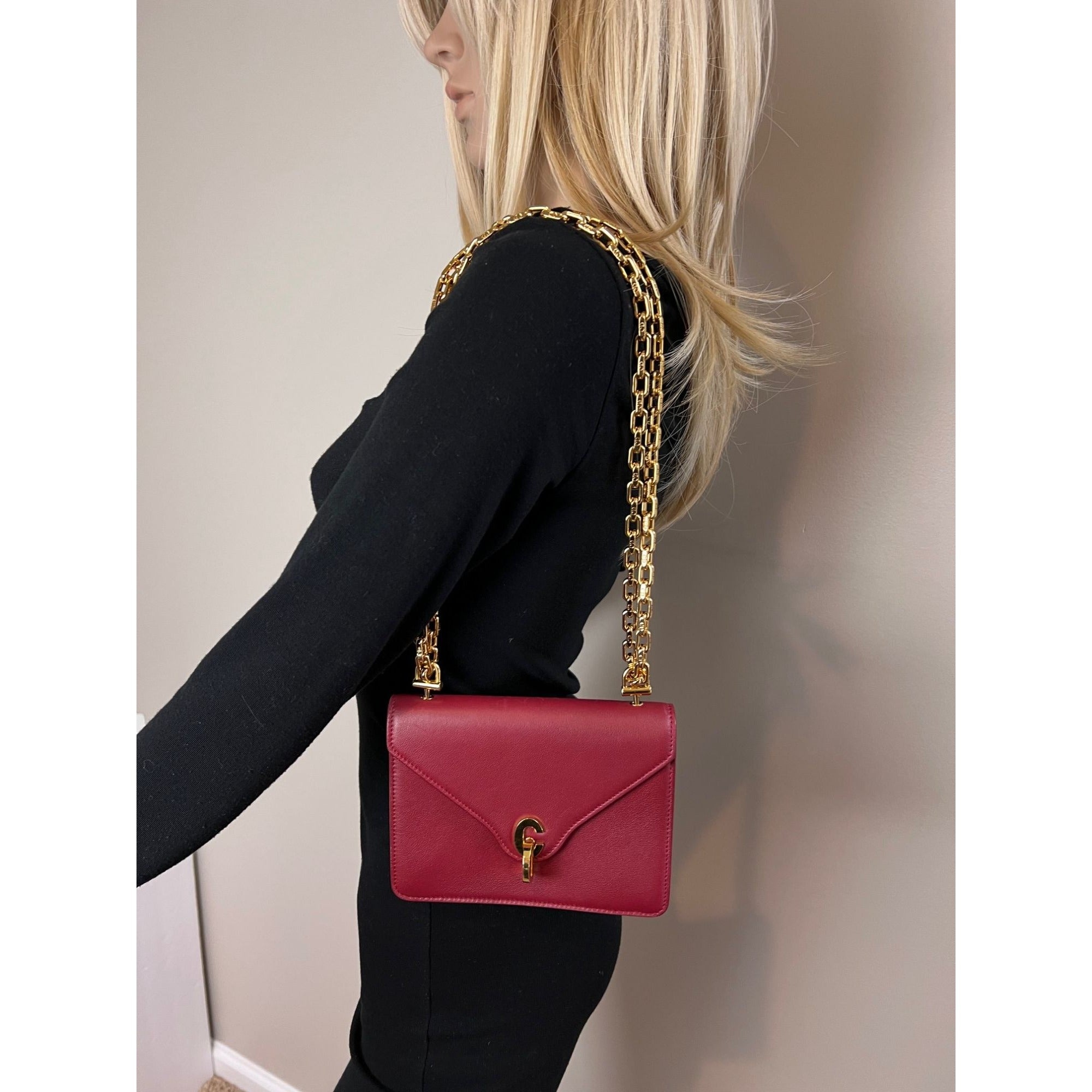Christian Dior C'est Dior Mini Flap Burgundy Leather Shoulder Bag - 7