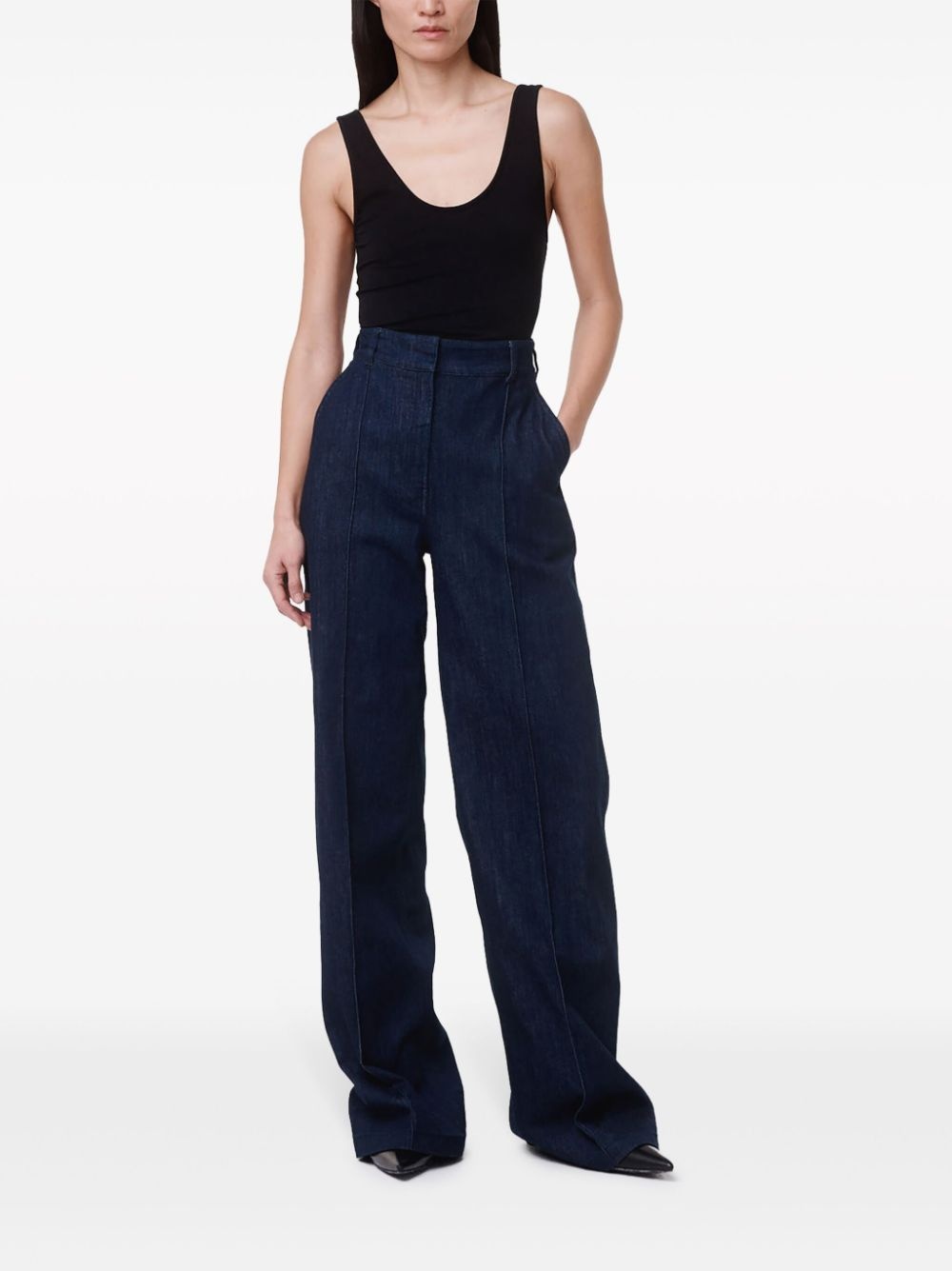 high-rise denim trousers - 2