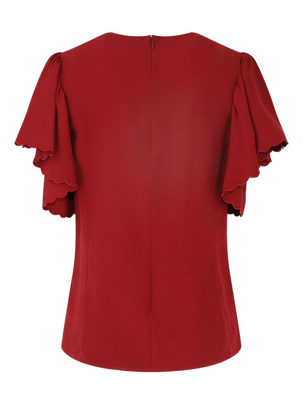 flutter-sleeves scalloped blouse - 2