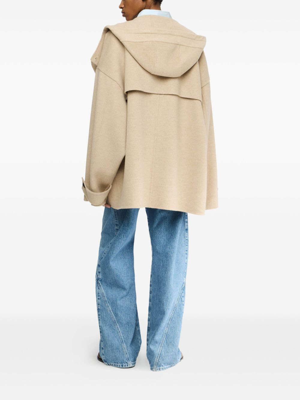 hooded double-breasted coat - 3