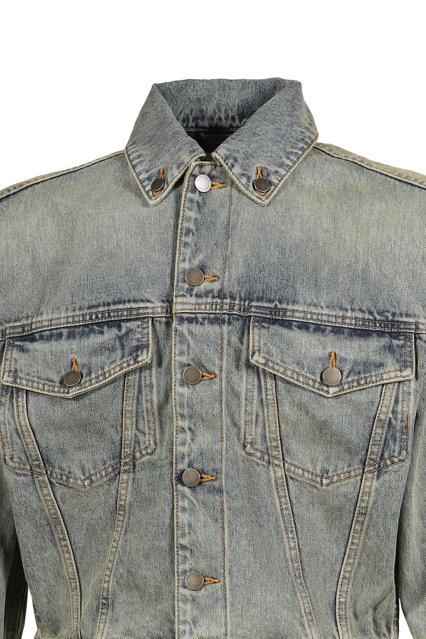 SHRUNKEN DENIM JACKET / SURFACE WAVE - 4