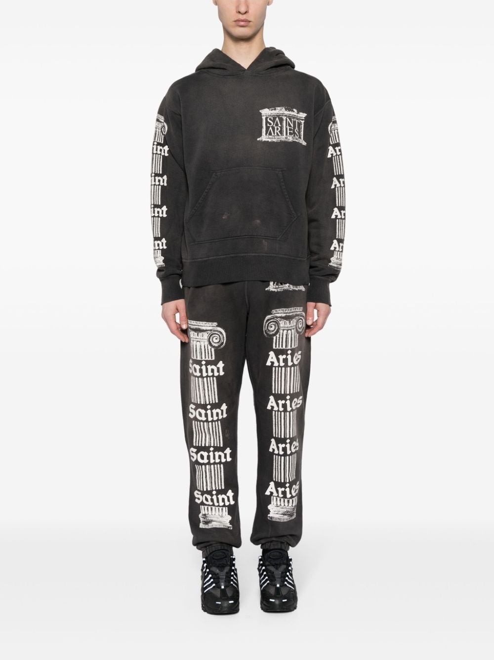 logo-print cotton hoodie - 2