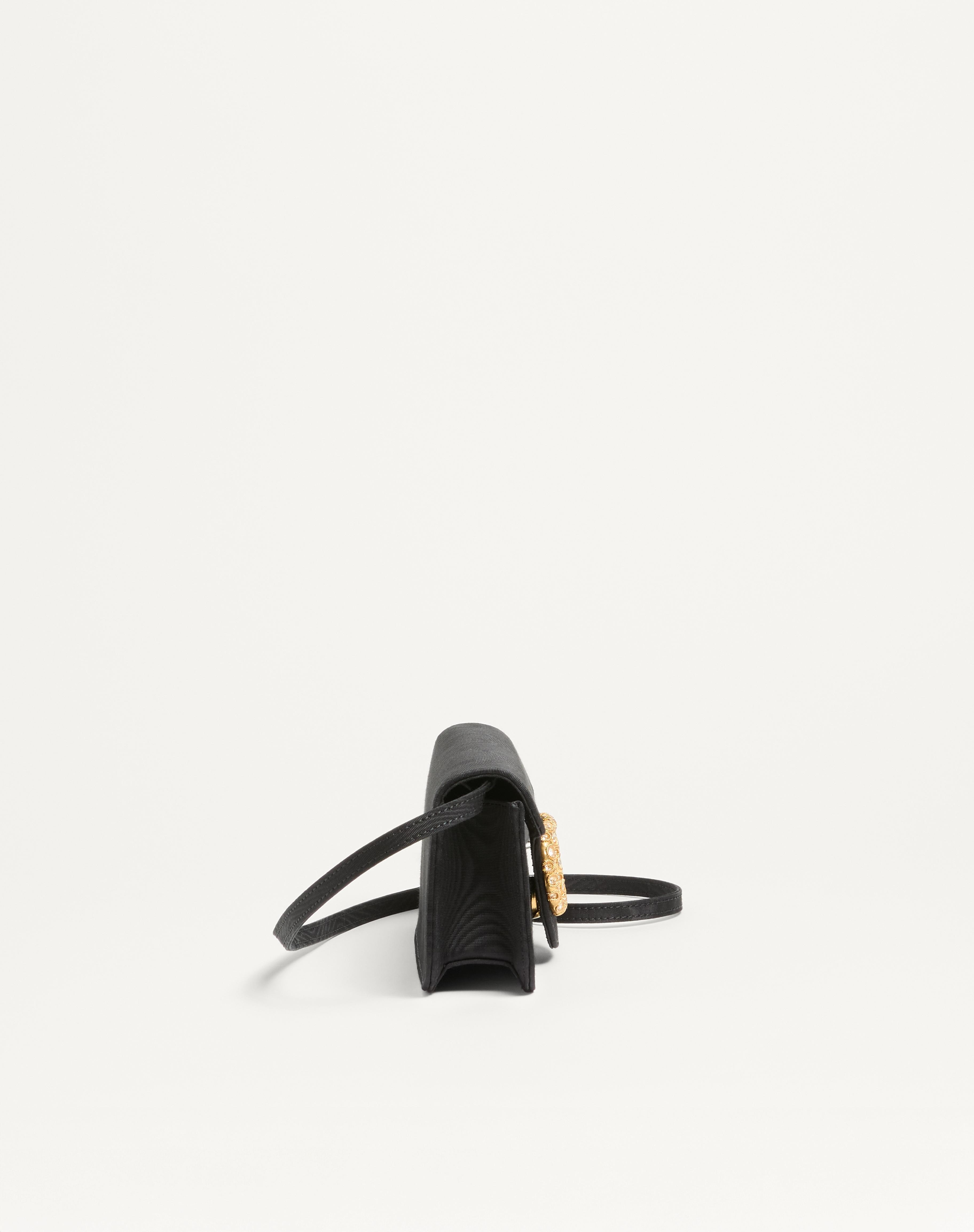 VALENTINO GARAVANI LOCÒ MOIRÉ FABRIC CLUTCH WITH JEWEL LOGO - 3