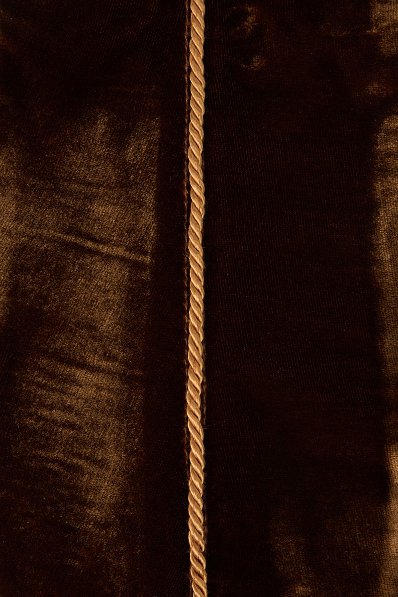 Chocolate corset belt in velvet with tassels 3