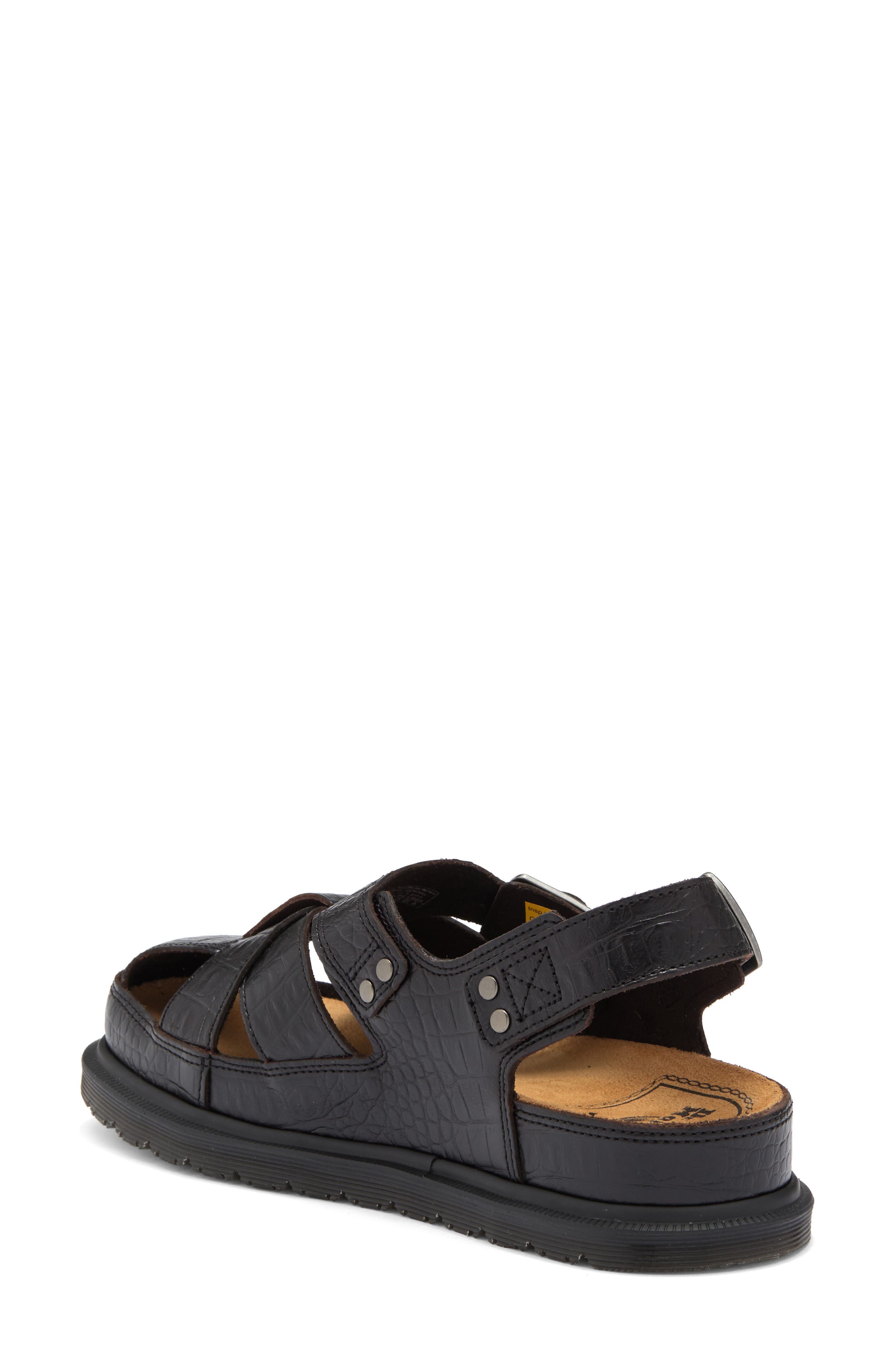 Dr. Martens Archive Fisherman Sandal in Dark Brown Aniline Croc Emboss at Nordstrom - 2