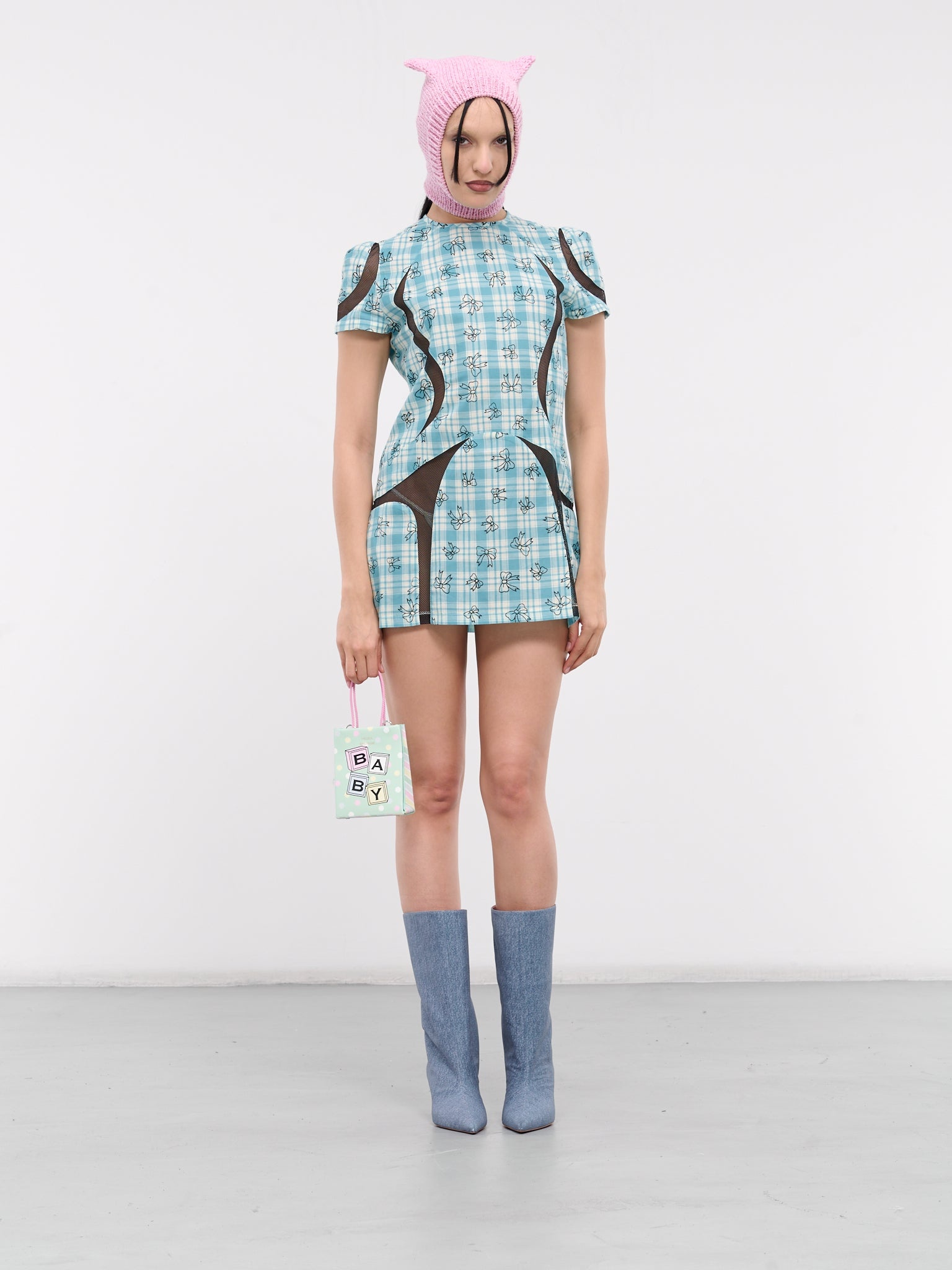 Fiona Denim Printed Suede Boots - 7