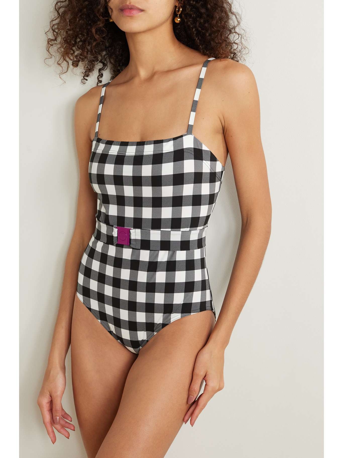 Prisme belted gingham swimsuit - 2