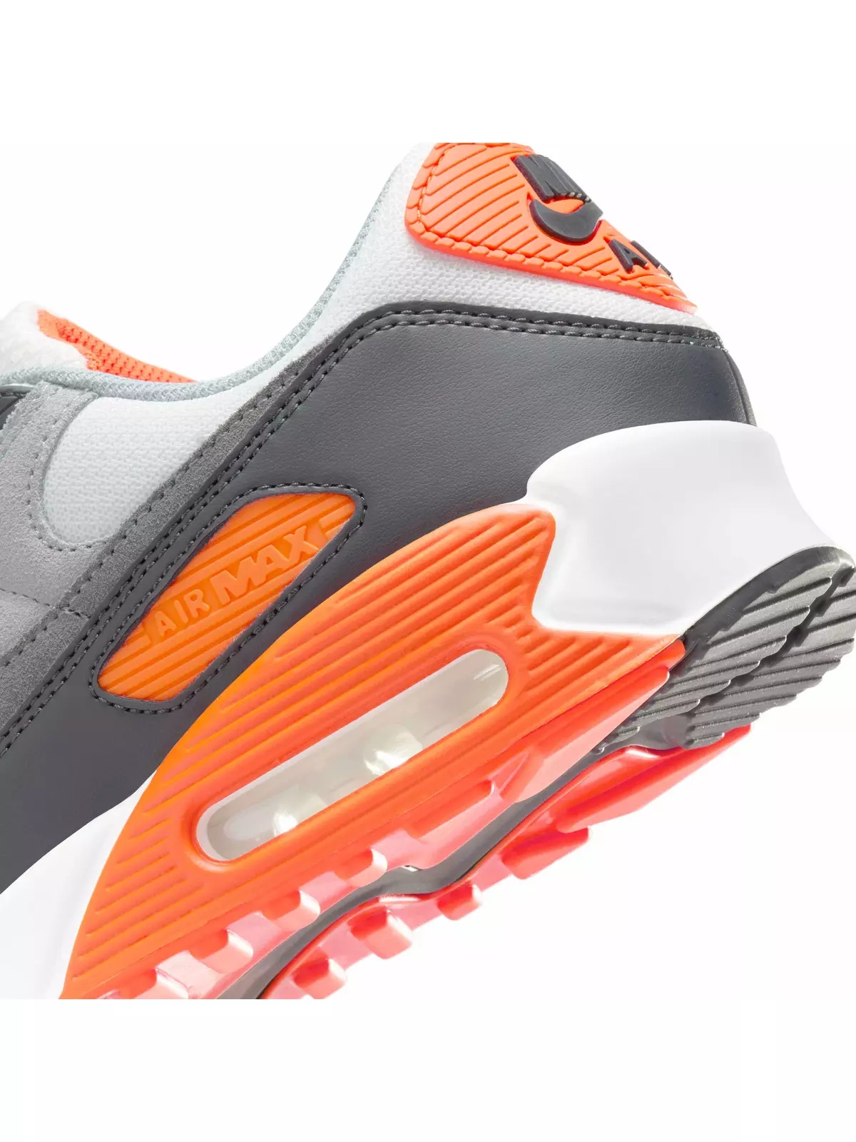Air Max 90 "Summit White/Safety Orange/Dark Smoke Grey/Smoke Grey" Men's Shoe - 8