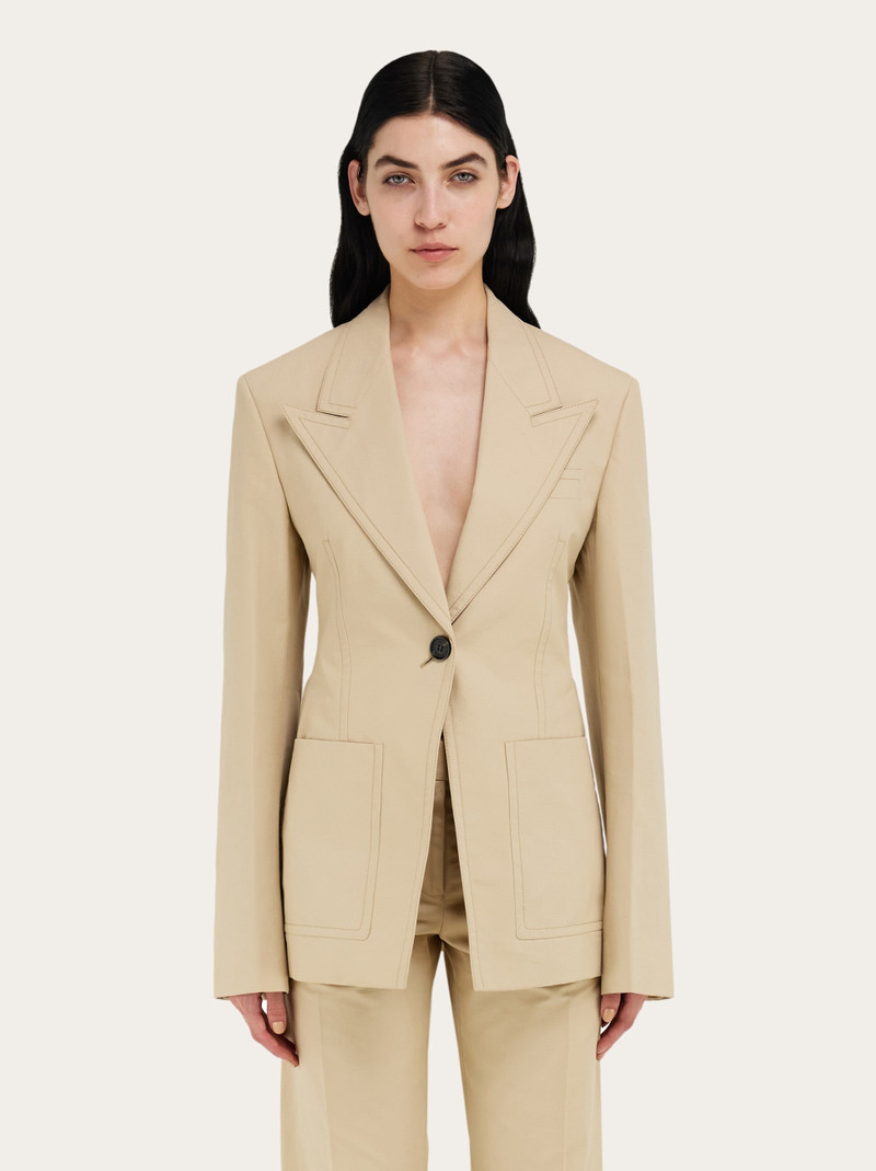 FERRAGAMO Blazer with martingale belt outlook