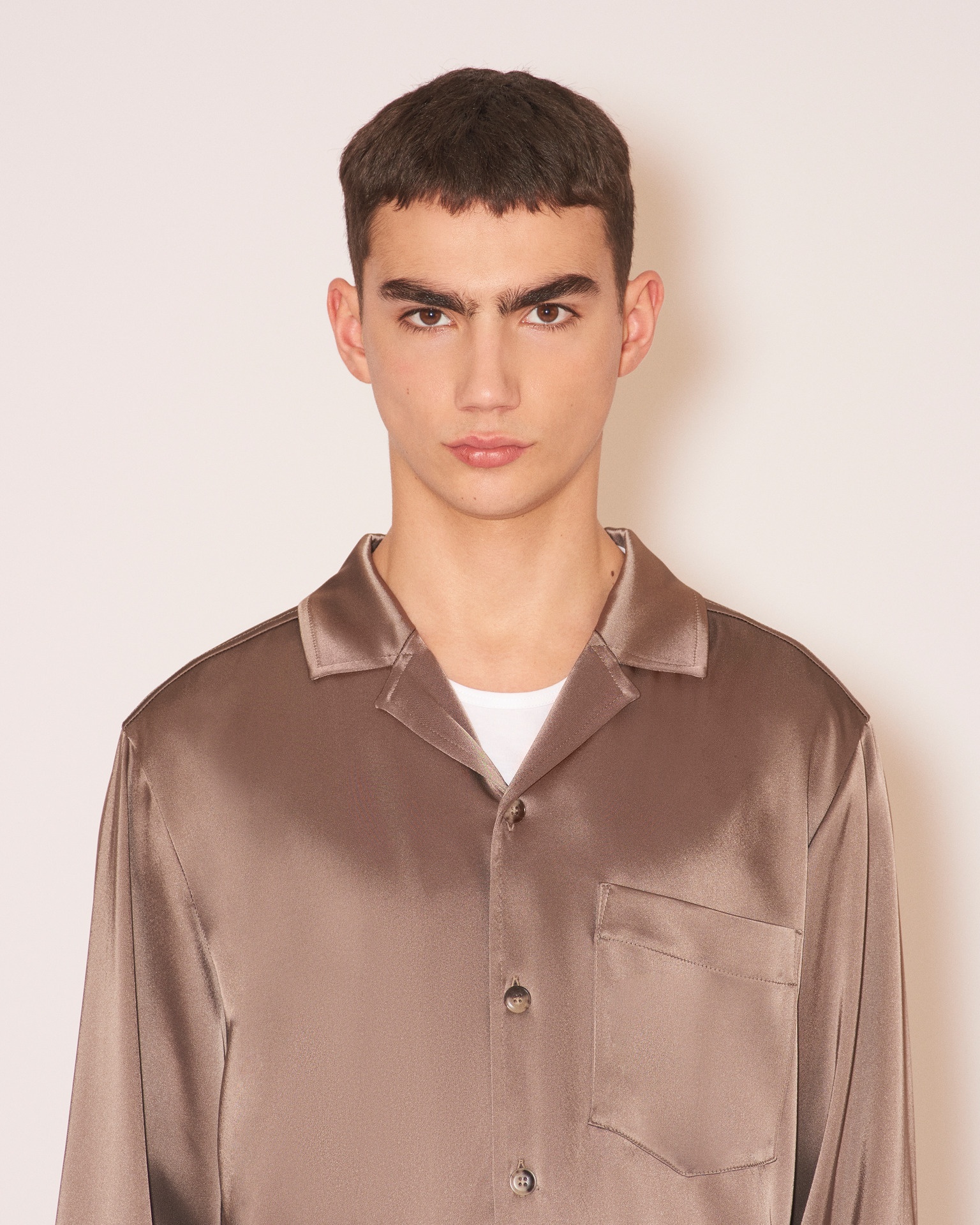 DUCO - Slip-satin shirt - Clay - 5