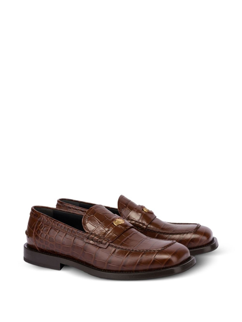 Moschino crocodile-embossed loafers outlook