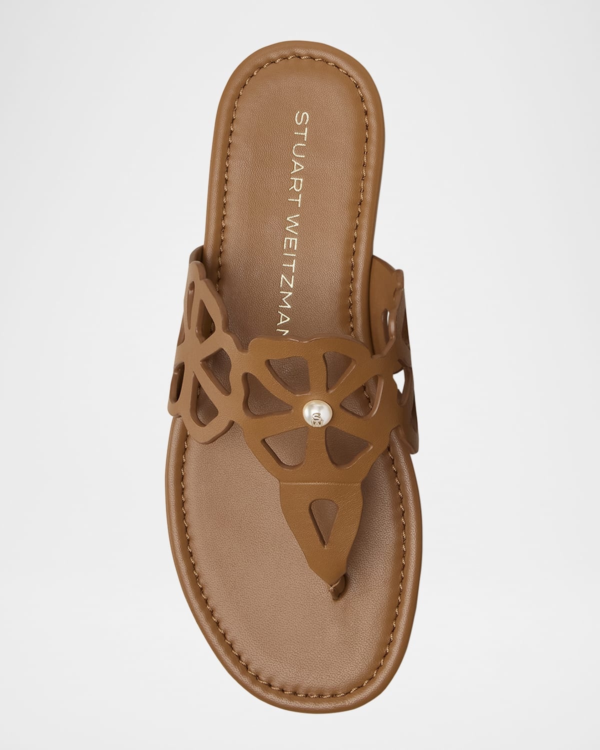 Jasmine Leather Cutout Thong Sandals - 4