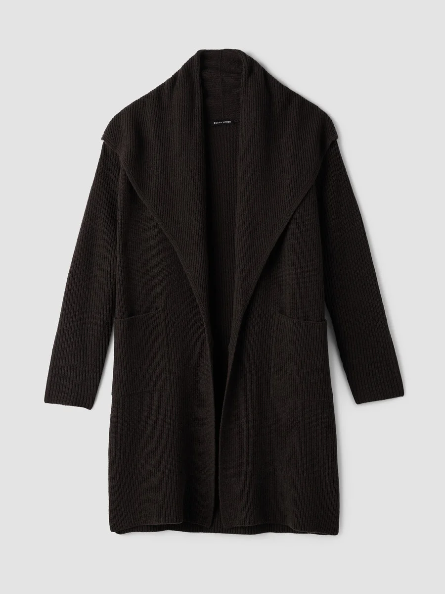 Recycled Wool Cashmere Shawl Cardigan - 1