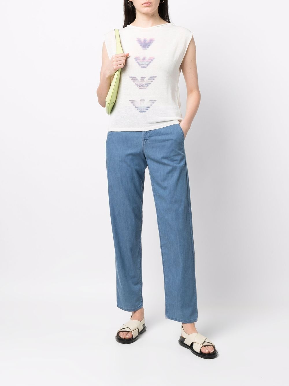 logo-print sleeveless shirt - 2