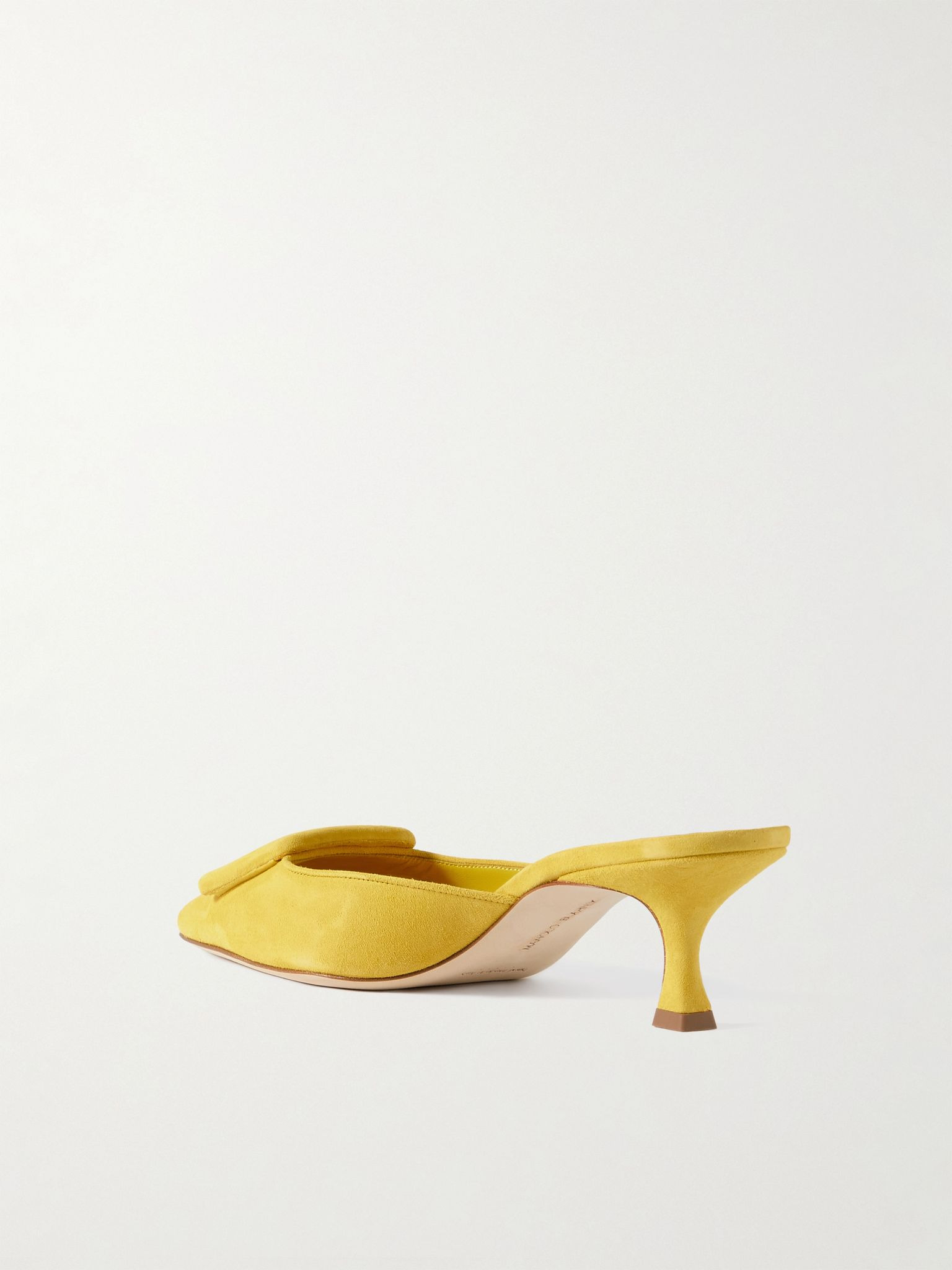 Maysale 50 buckled suede mules Yellow - 3