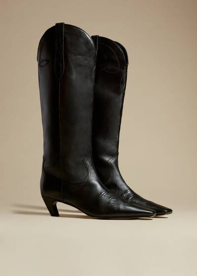 KHAITE The Dallas Knee High Boot in Black Leather outlook