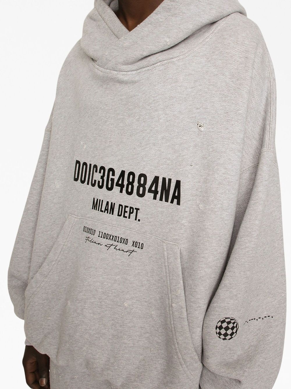 logo-print cotton hoodie - 5