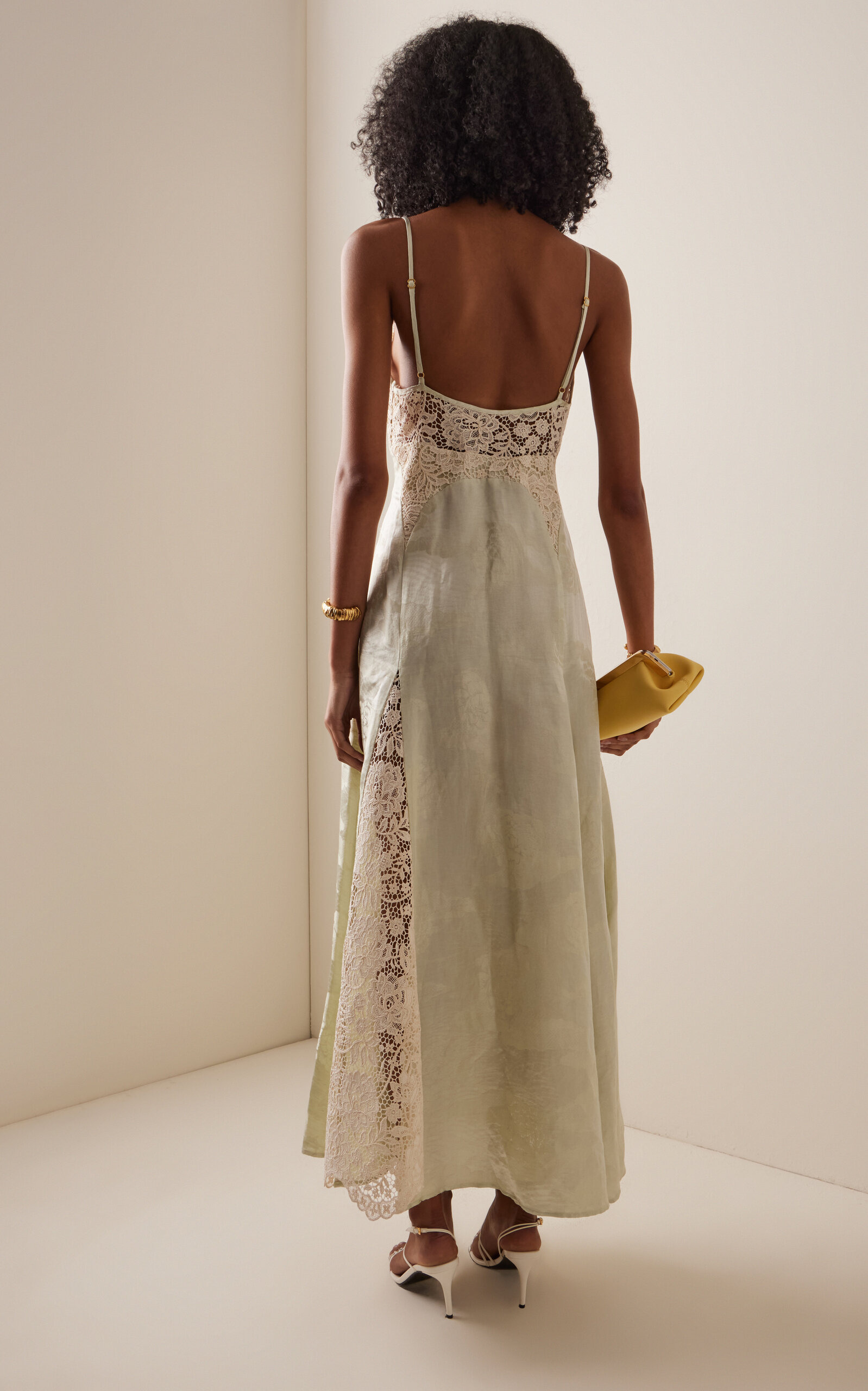 Apollonia Linen-Silk Slip Dress green - 4