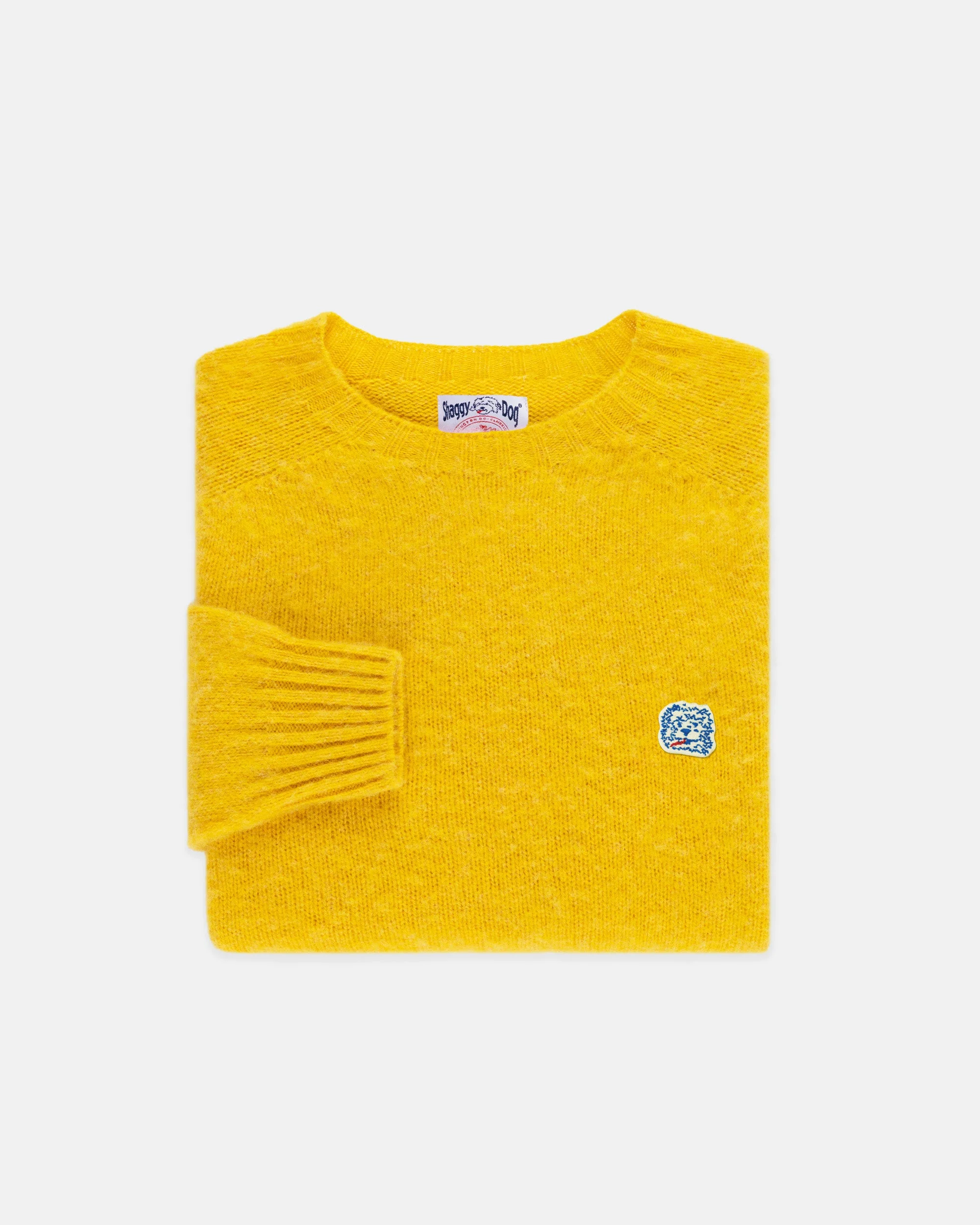 MADE-IN-SCOTLAND YELLOW SHAGGY DOG ICON SWEATER - TRIM FIT - 1