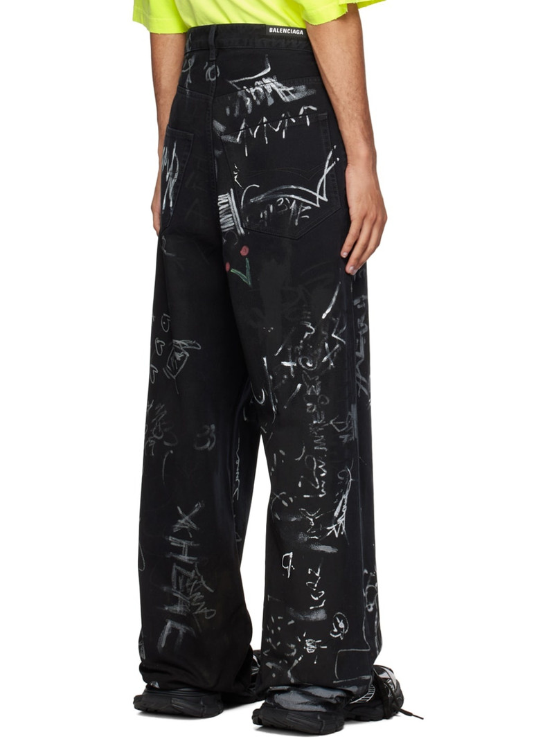 Black Printed Jeans 3