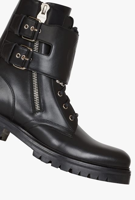 Smooth black leather Phil Ranger ankle boots - 6