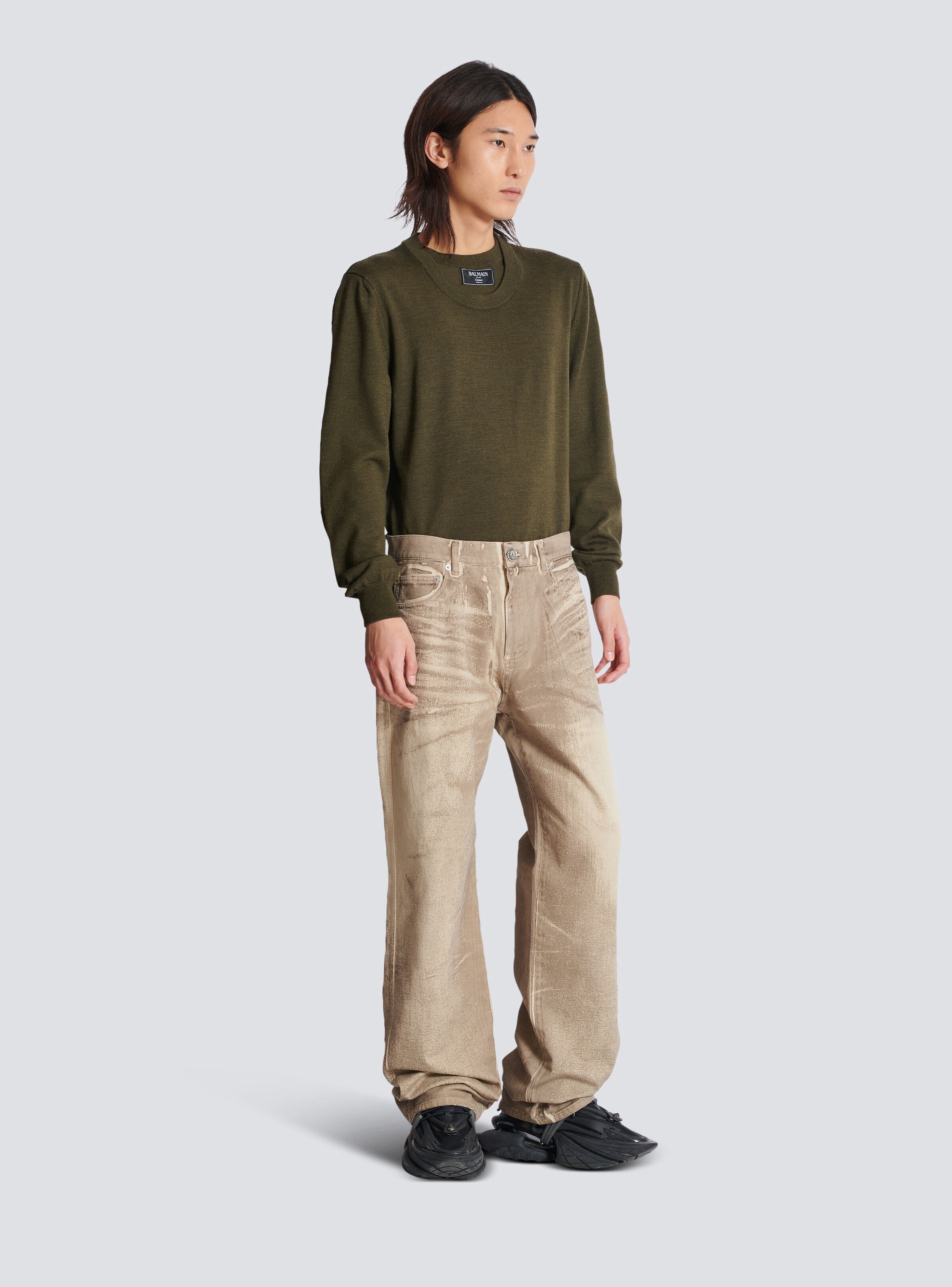 Loose-fit beige denim jeans - 3