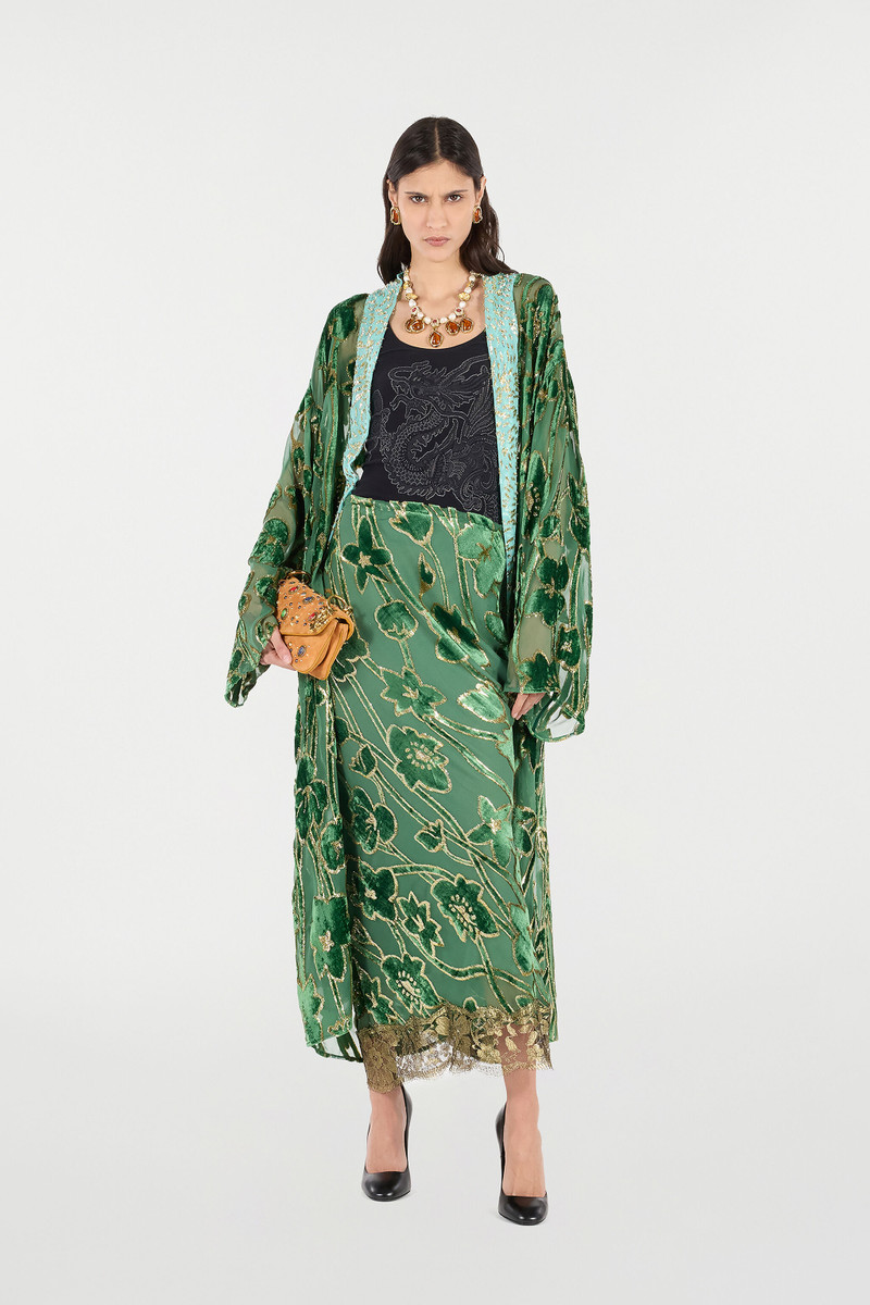Roberto Cavalli See-Through Robe With Floral Pattern outlook