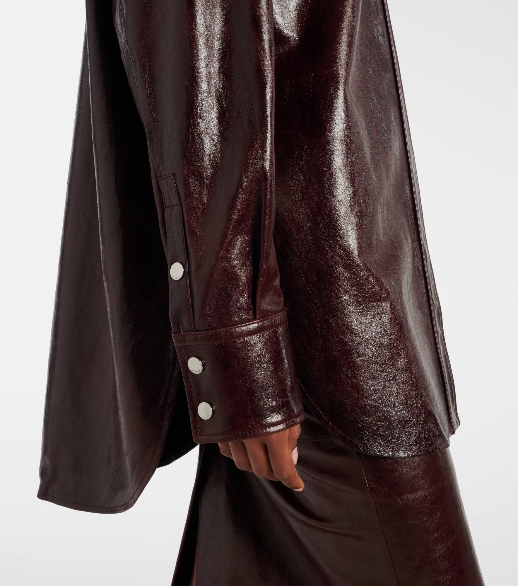 Borel leather overshirt - 5
