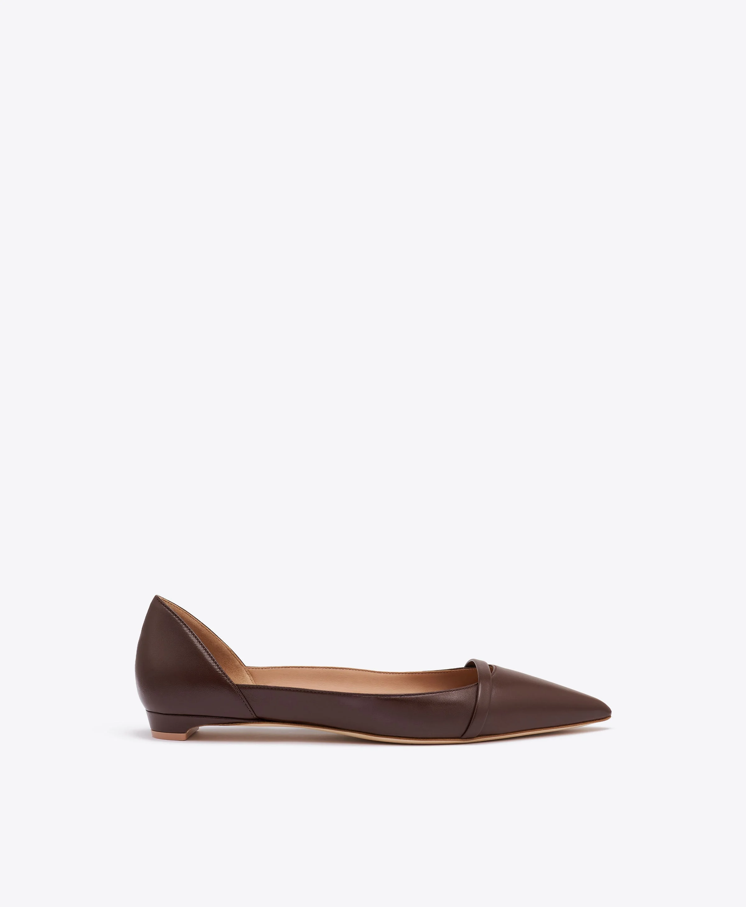 Crawford Dark Brown Leather Flat Pumps - 1
