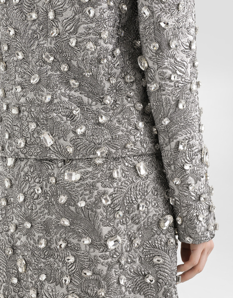 Single-breasted embroidered jacket with stones 5