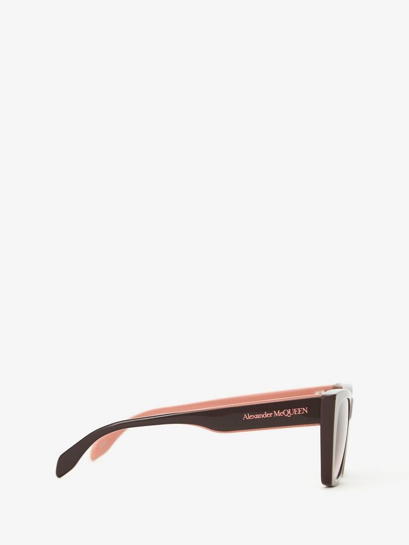 Selvedge Cat-eye Sunglasses in Burgundy - 2
