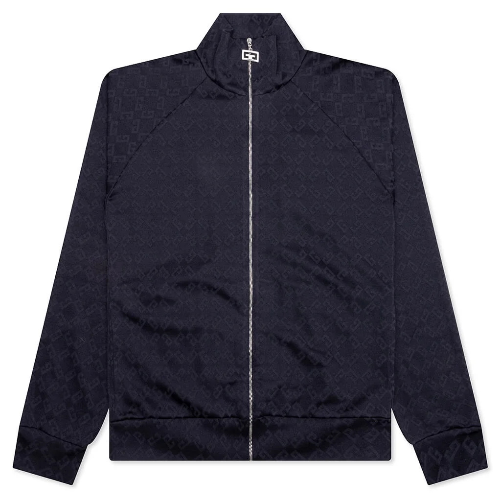 VINTAGE FULL ZIPPED TRACKSUIT SWEATSHIRT - DARK BLUE - 1