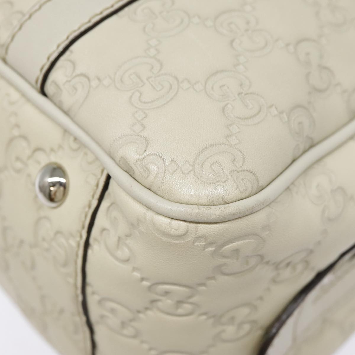 GUCCI Guccissima GG Twins Hand Bag Leather White - 13