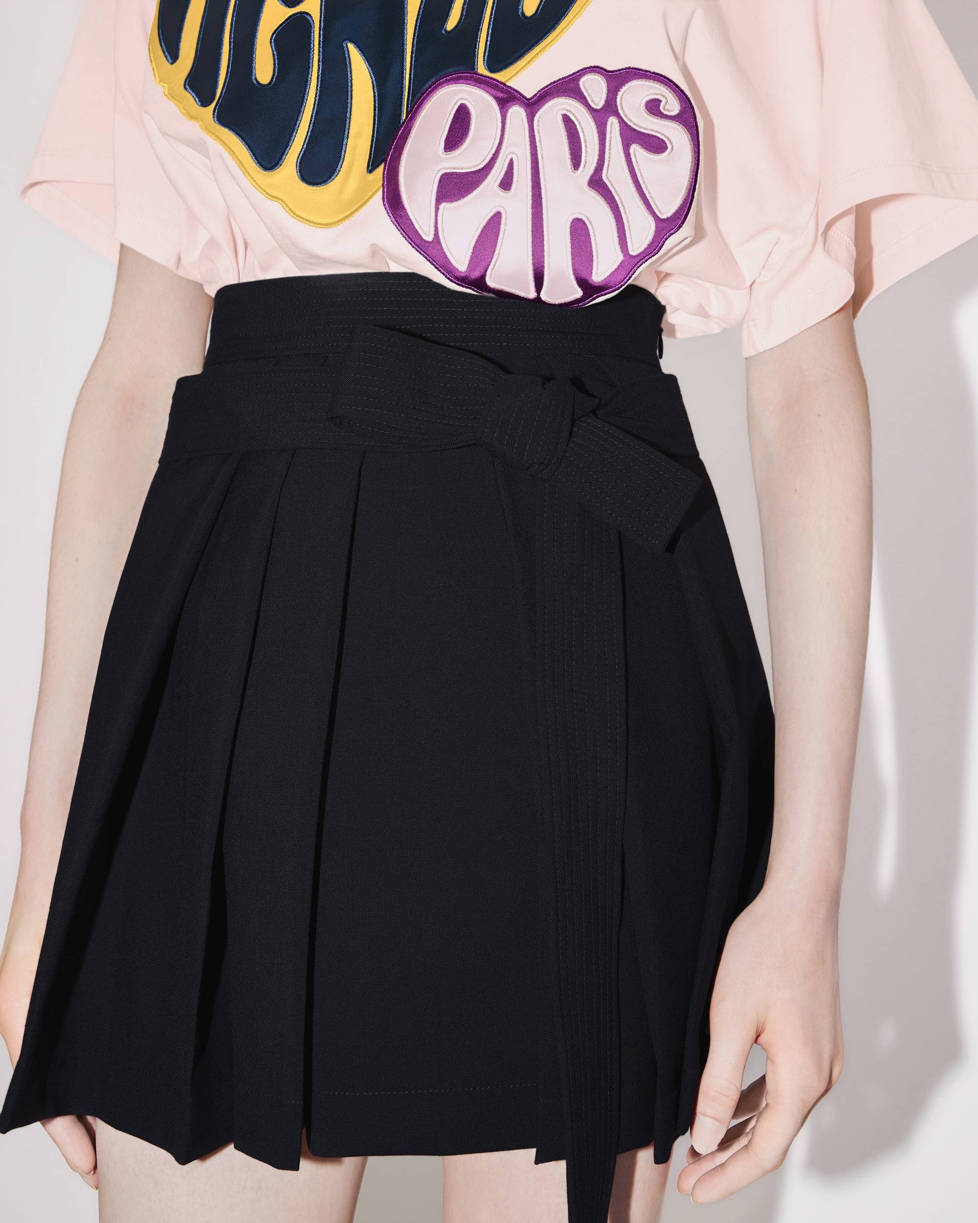 Pleated wool mini skirt - 5
