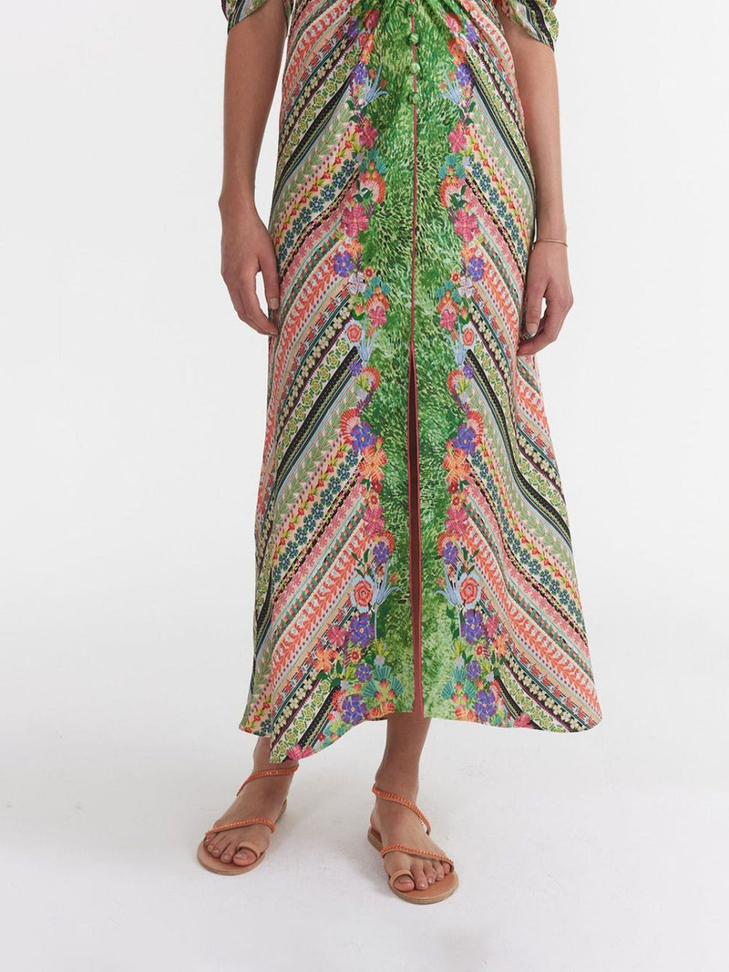 Mitsu B mix-print midi dress 4