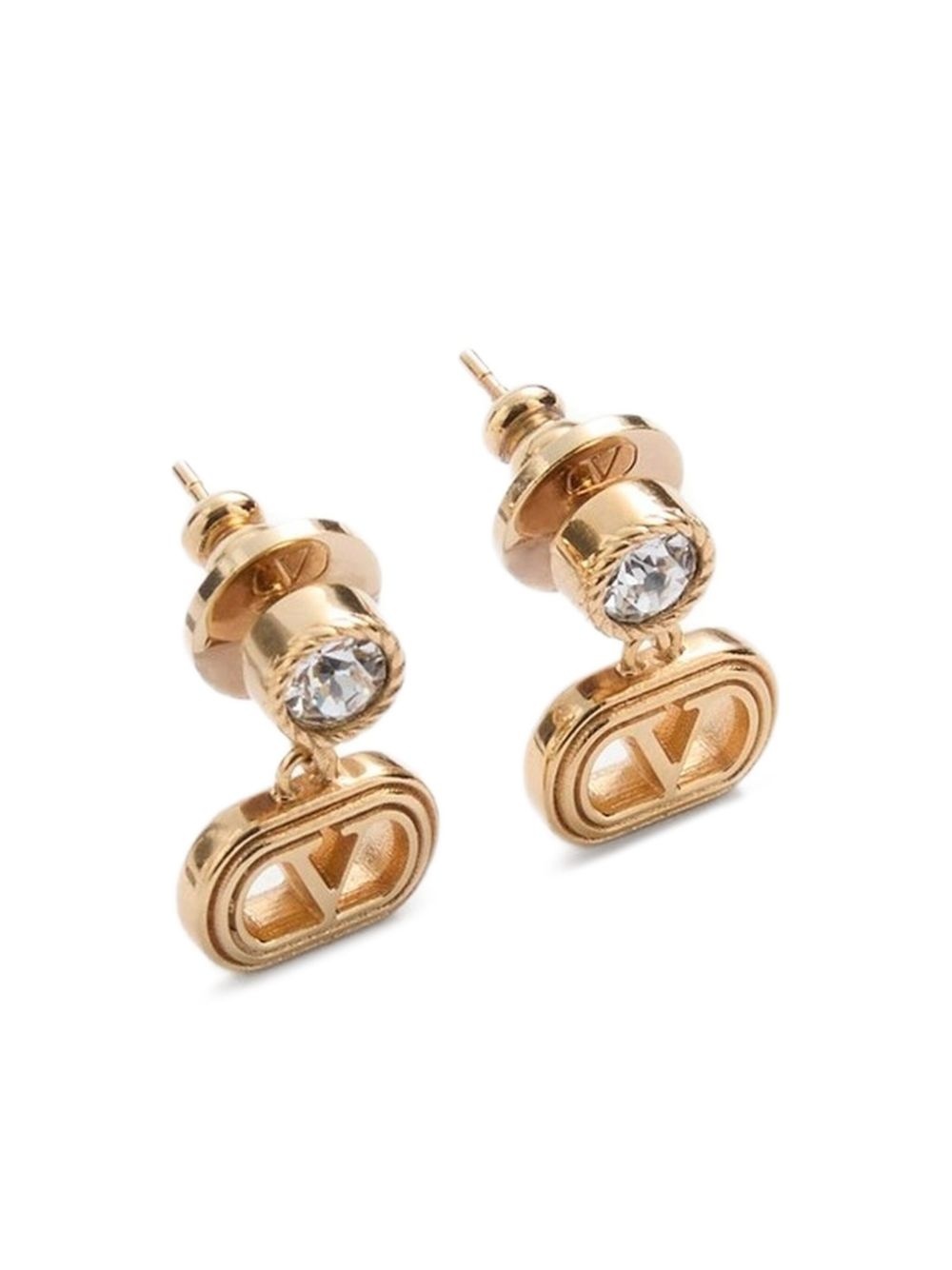 OVAL METAL EARRINGS WITH SWAROVSKI® CRYSTALS - 4