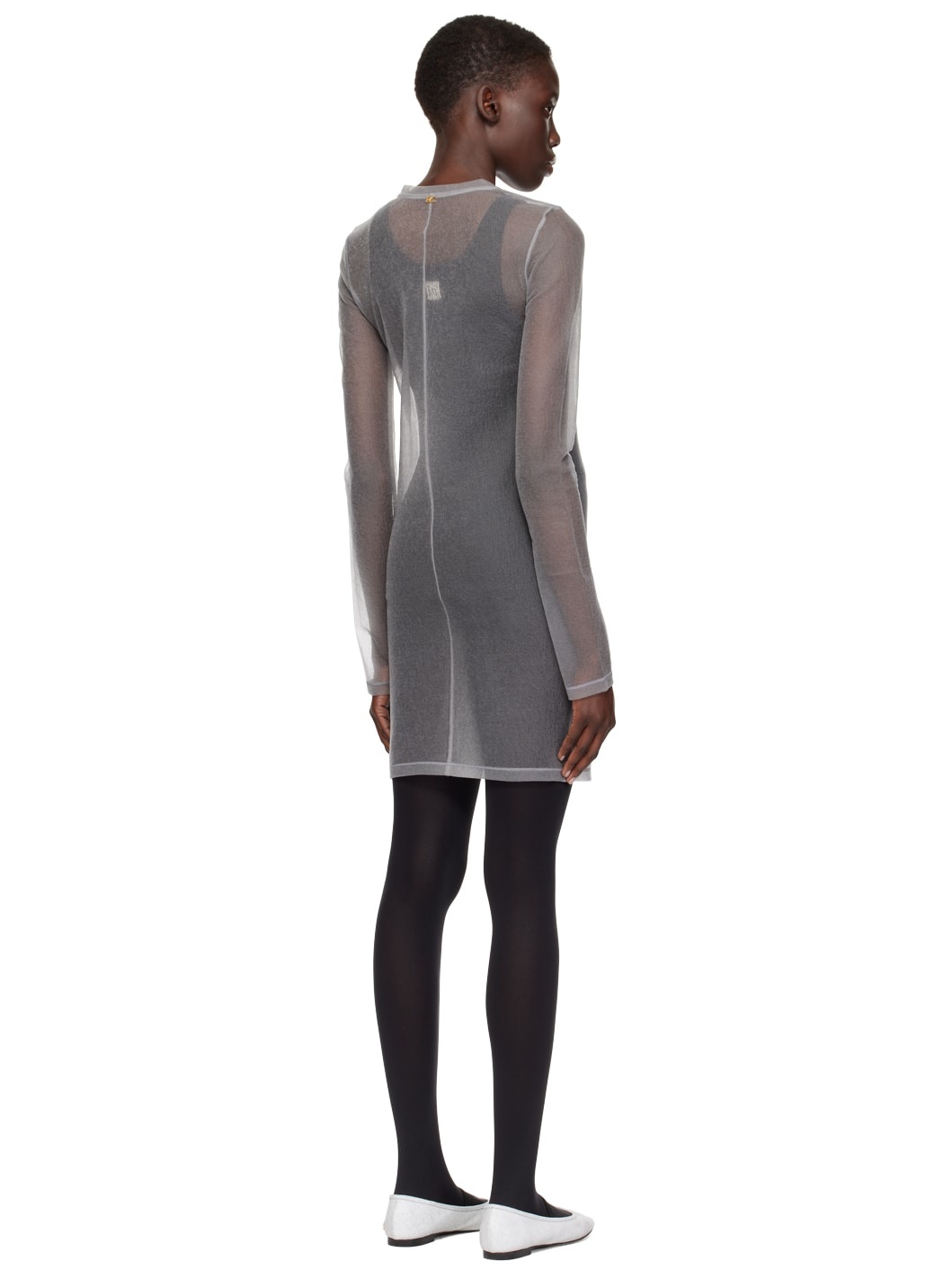 Gray Sheer Minidress - 3