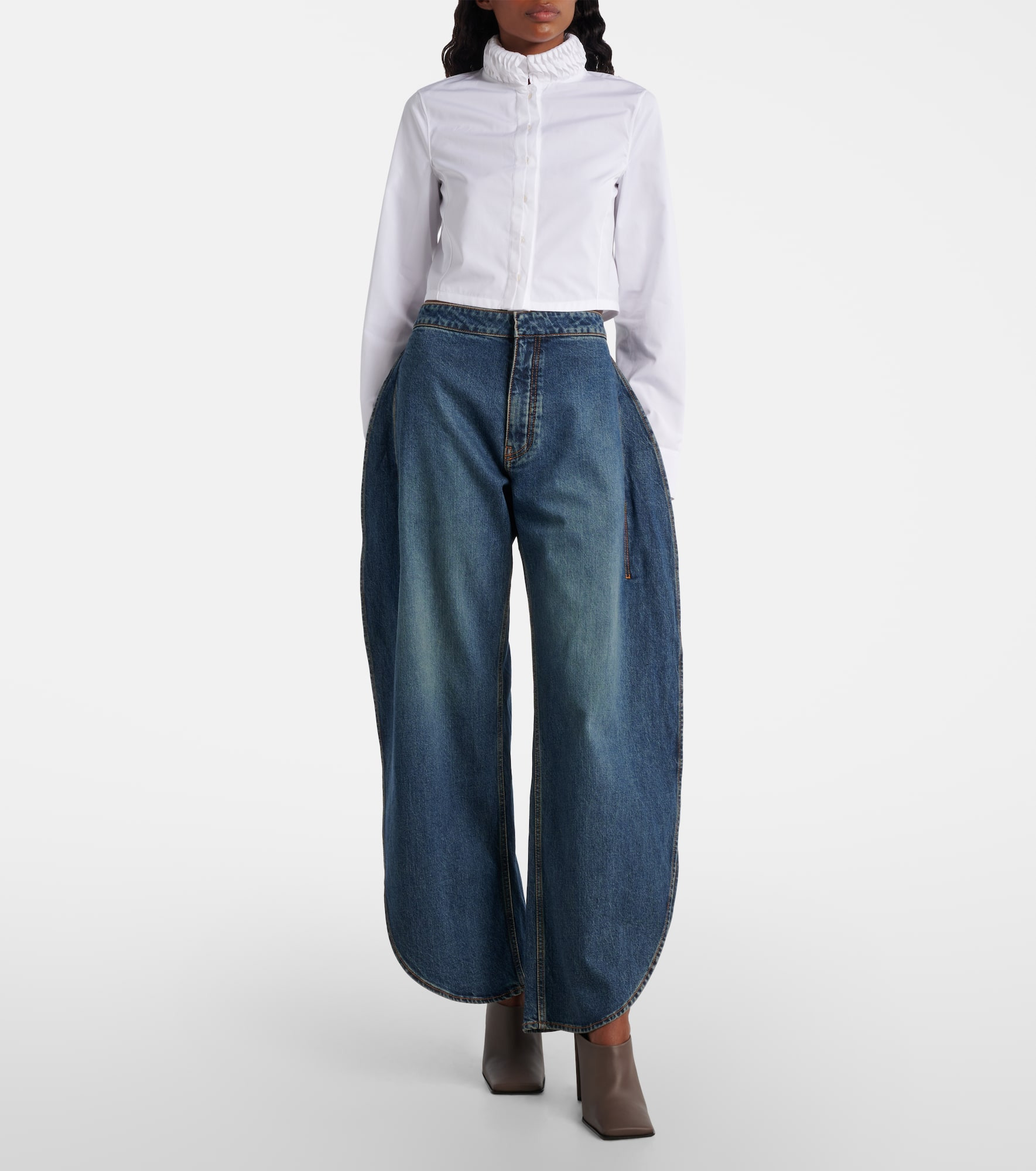 Petal mid-rise barrel-leg jeans - 2